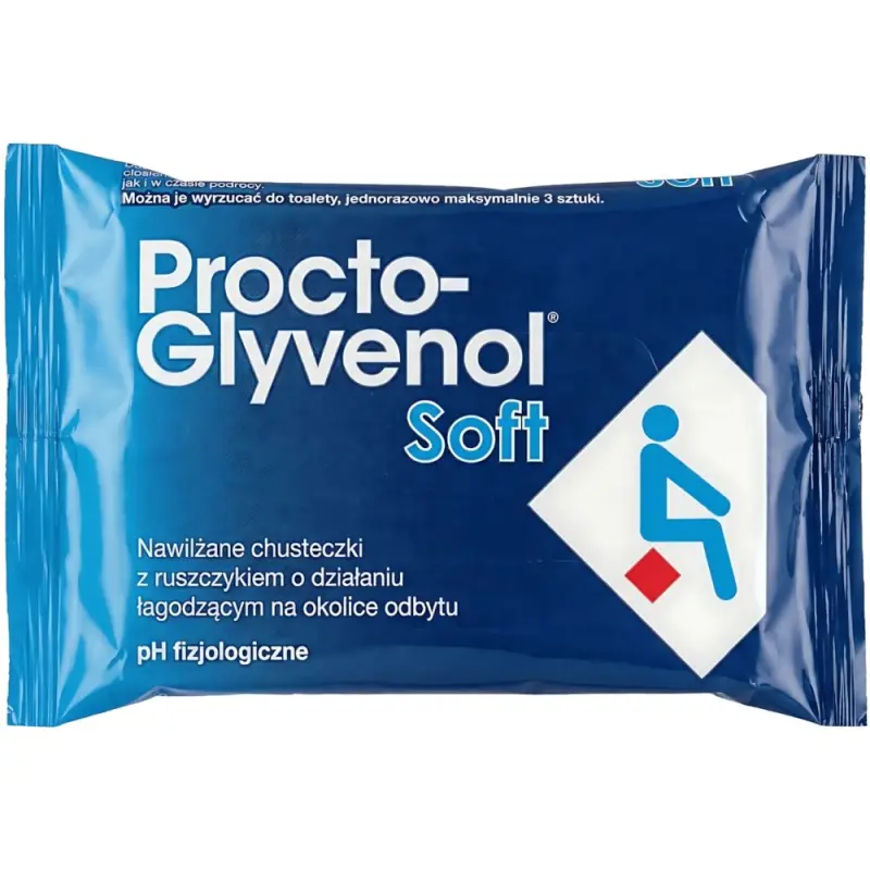 Procto-Glyvenol Soft, chusteczki nawilżane, 30 sztuk - Do higieny intymnej okolicy odbytu, w tym hemoroidów zewnętrznych