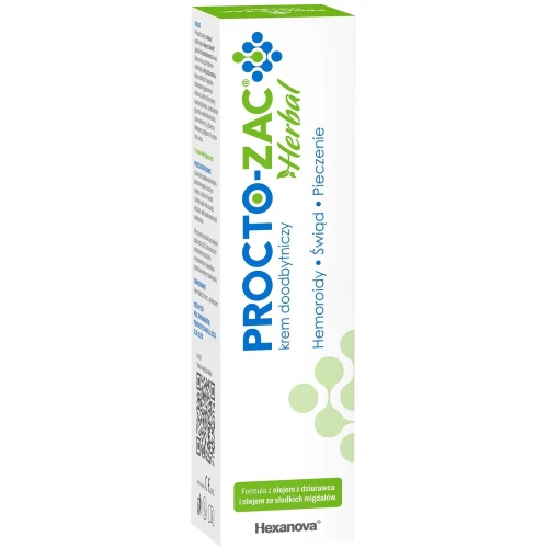 Procto-Zac Herbal Krem doodbytniczy, 50 ml - Na hemoroidy, łagodzenie świądu i uczucie pieczenia