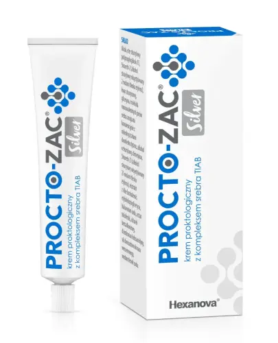 Procto-Zac Silver krem proktologiczny, 25ml - Z kompleksem srebra wspomaga gojenie, oraz łagodzi ból, świąd i pieczenie