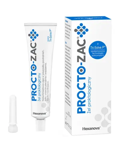Procto-Zac żel proktologiczny, 30 ml - Łagodzi ból, pieczenie i świąd śluzówki odbytnicy i odbytu
