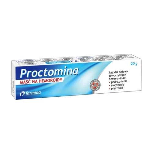 Proctomina Maść na hemoroidy, 20 g - Kojąca formuła do codziennego stosowania