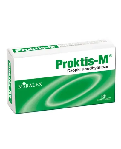 Proktis-M, czopki doodbytnicze, 10 sztuk - Czopki z kwasem hialuronowym na rany i szczeliny odbytu