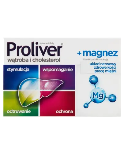 Proliver + Magnez, 30 tabletek - Suplement diety ze składnikami wspierającymi prawidłowe funkcjonowanie wątroby