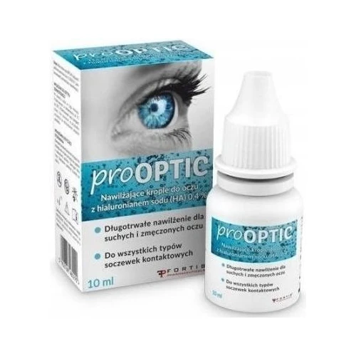 Prooptic Krople nawilżające do oczu, 10 ml - Z hialuronianem sodu 0,4%