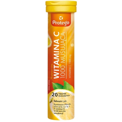 Protego Witamina C 1000 musująca, 20 tabletek musujących - Witamina C do picia
