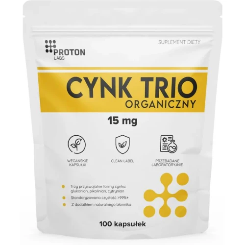 Proton Labs Cynk Trio, 100 kapsułek - Trzy organiczne formy cynku z prebiotyczną inuliną