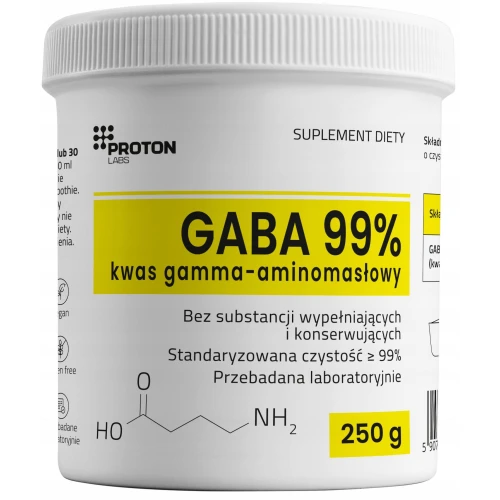 Proton Labs GABA, proszek 250 g - Kwas gamma-aminomasłowy – wsparcie układu nerwowego