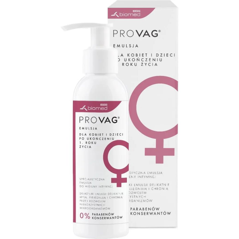 PrOVag, emulsja do higieny intymnej, 150 ml - Specjalistyczna, hipoalergiczna emulsja do higieny intymnej dla kobiet, dzieci, alergików