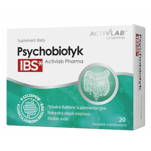 Activlab Pharma Psychobiotyk IBS, 20 kapsułek - 9 szczepów bakterii probiotycznych z maślanem sodu