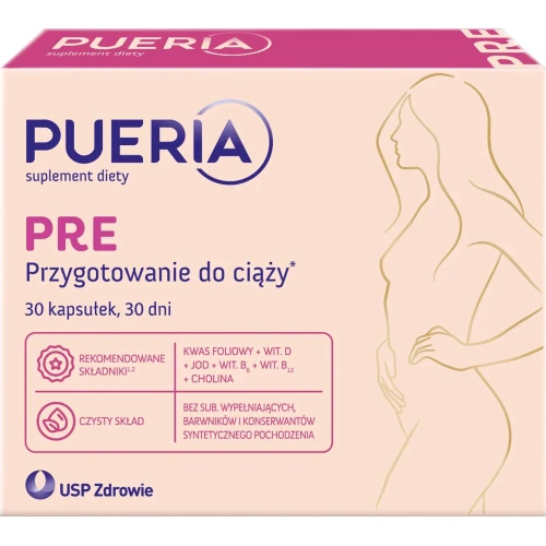 Pueria Pre, 30 kapsułek - Wsparcie w okresie planowania ciąży