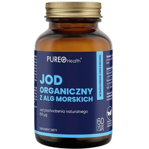 Pureo Health Jod organiczny z alg morskich, 60 kapsułek - Organiczny jod wspierający metabolizm i układ nerwowy