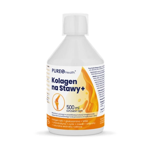 Pureo Health Kolagen na Stawy+, 500 ml - Kolagen, glukozamina i witaminy wspierające regenerację stawów