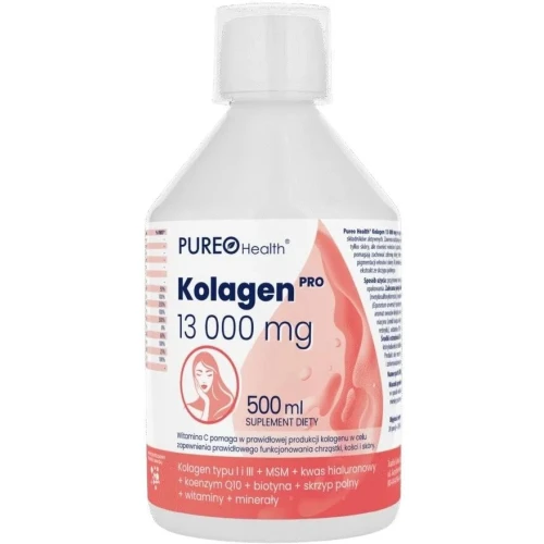 Pureo Health Kolagen Pro 13000 mg, 500 ml - Dla skóry, włosów i paznokci