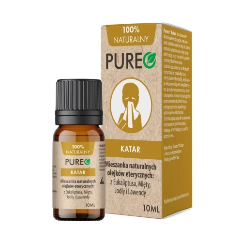 Pureo Katar Mieszanka naturalnych olejków eterycznych, 10 ml - Aromatyczna kompozycja wspierająca swobodne oddychanie