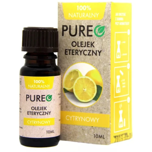 Pureo Naturalny olejek eteryczny Cytrynowy, 10 ml - Do aromaterapii i pielęgnacji