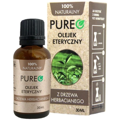 Pureo Naturalny olejek eteryczny z drzewa herbacianego, 10 ml - O właściwościach bakteriobójczych, przeciwwirusowych