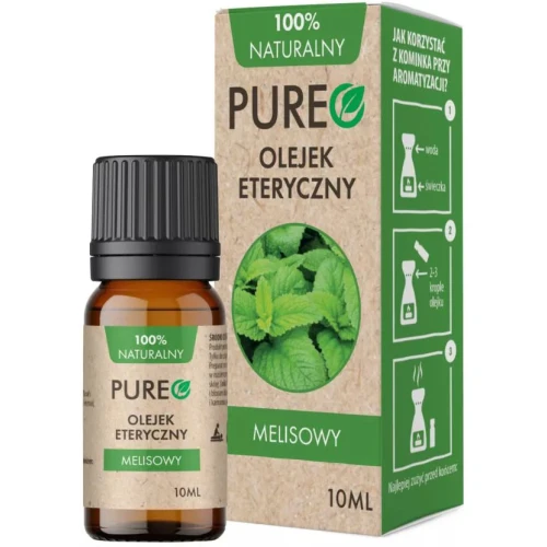 Pureo Naturalny olejek eteryczny Melisowy, 10 ml - O cytrusowo-ziołowym aromacie