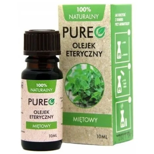 Pureo Naturalny olejek eteryczny Mięta, 10 ml - Orzeźwienie, energia i aromaterapia