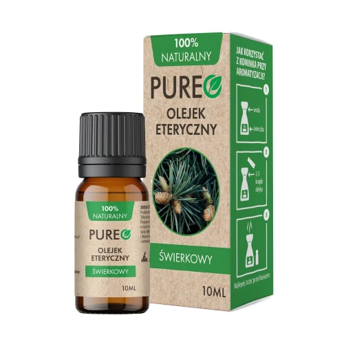 Pureo Naturalny olejek eteryczny świerkowy, 10 ml - Odprężający aromat lasu iglastego dla świeżości i spokoju