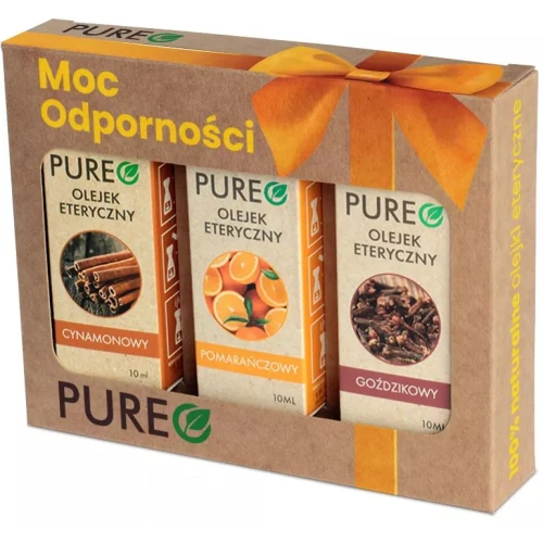 Pureo Naturalne olejki eteryczne Zestaw Moc Odporności, 3×10 ml - Cynamon, pomarańcza i goździk