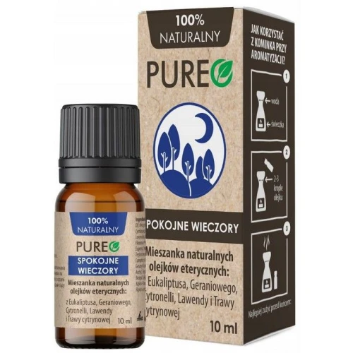 Pureo Spokojne Wieczory Mieszanka naturalnych olejków eterycznych, 10 ml - Na komary i relaks na wieczór