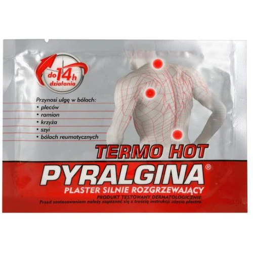 Pyralgina Termo Hot, 1 plaster - Silnie rozgrzewa, przynosi ulgę w bólach plecówi oraz bólach reumatycznych