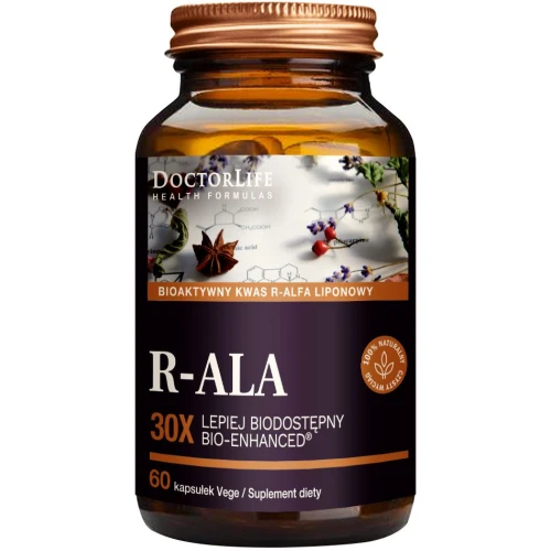 Doctor Life Kwas R-ALA, 60 kapsułek vege - Stabilna forma kwasu alfa-liponowego