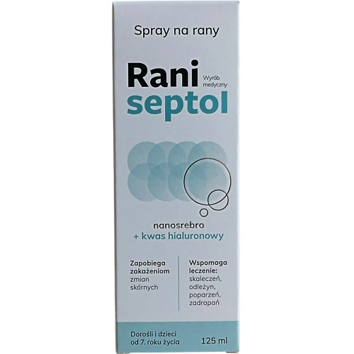 Raniseptol, spray na rany i oparzenia, 125 ml - Z nanosrebrem, które ma właściwości antybakteryjnie i antyseptycznie