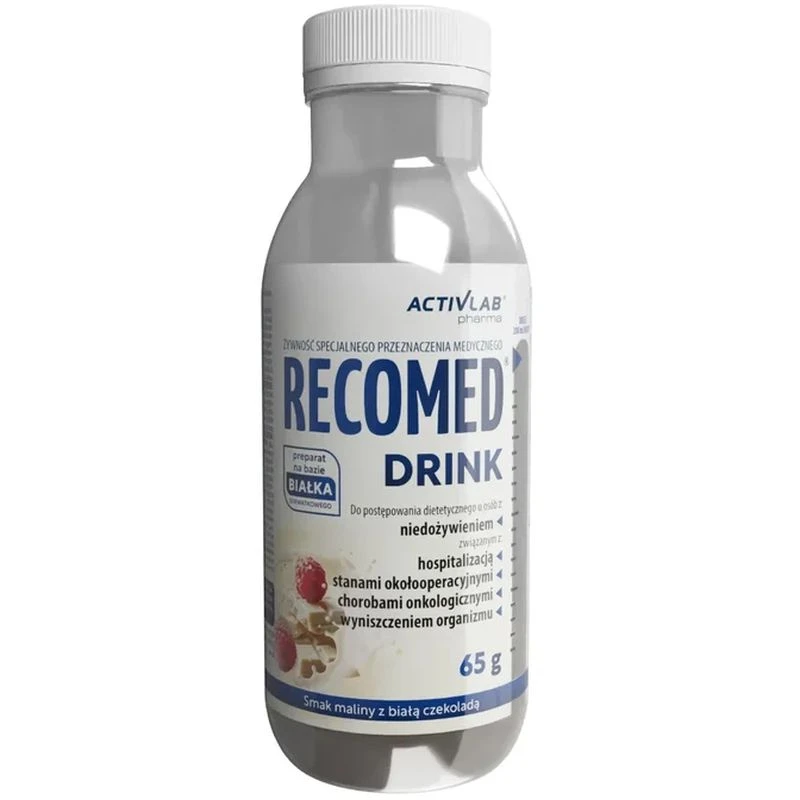 Recomed Drink smak maliny z białą czekoladą, 65g - Niezbędne składniki odżywcze w skoncentrowanej formie