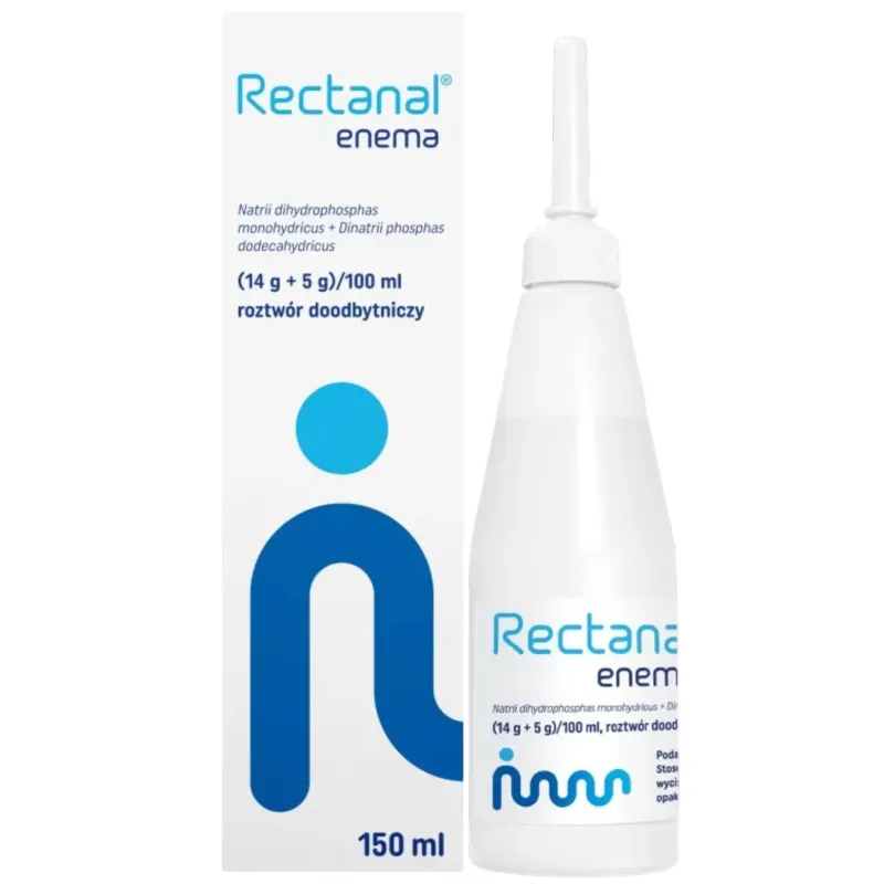Rectanal Enema (14 g+5 g)/100 ml, roztwór doodbytniczy, 150 ml - Na doraźne zaparcia i przed zabiegiem