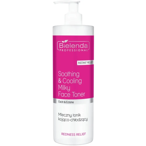 Bielenda Professional Redness Relief Mleczny tonik kojąco - chłodzący, 500 ml - Do cery naczynkowej, wrażliwej i z zaczerwienieniami