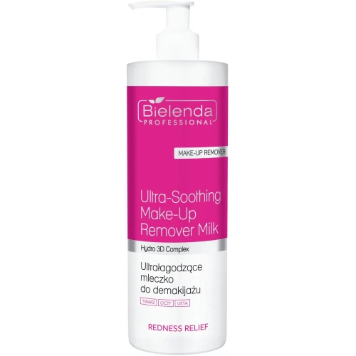 Bielenda Professional Redness Relief Ultra-łagodzące mleczko do demakijażu twarzy, oczu i ust, 500 ml - Do cery naczynkowej, wrażliwej i z rumieniem