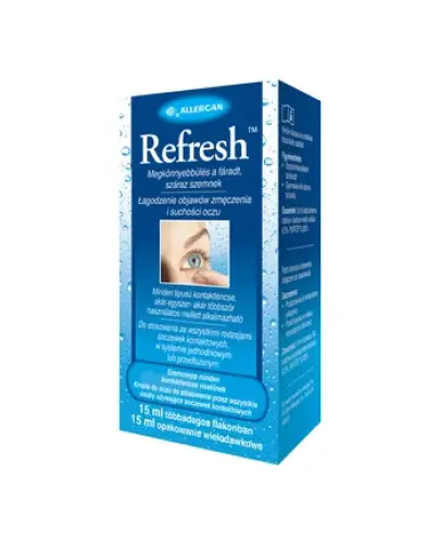 Refresh krople do oczu 15 ml - Nawilżają, łagodzą objawy zmęczenia i zespołu suchego oka.