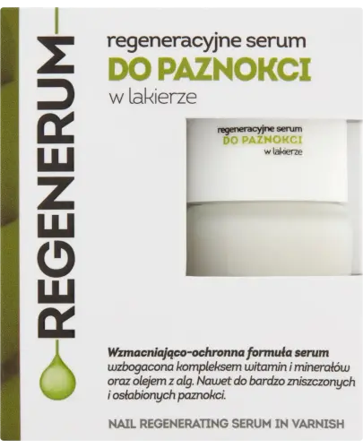 Regenerum regeneracyjne serum do paznokci w lakierze,  8 ml - Wzmacnia i odbudowuje płytkę paznokcia, zwiększając jej odporność na uszkodzenia