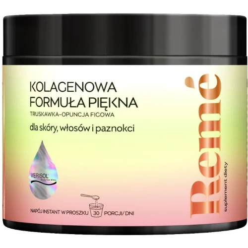 Remé Kolagenowa Formuła Piękna Truskawka-Opuncja Figowa, 150 g - Z kolagenem i witaminami dla zdrowej skóry i włosów