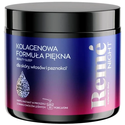 Remé Night Kolagenowa formuła piękna o smaku owoców leśnych, 150 g - Wspiera regenerację skóry i zdrowy sen
