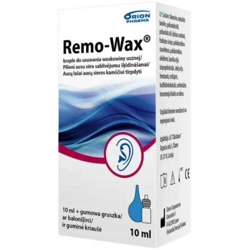 Remo-Wax Krople do uszu, 10 ml - Wyrób medyczny do usuwania woskowiny i higieny przewodu słuchowego
