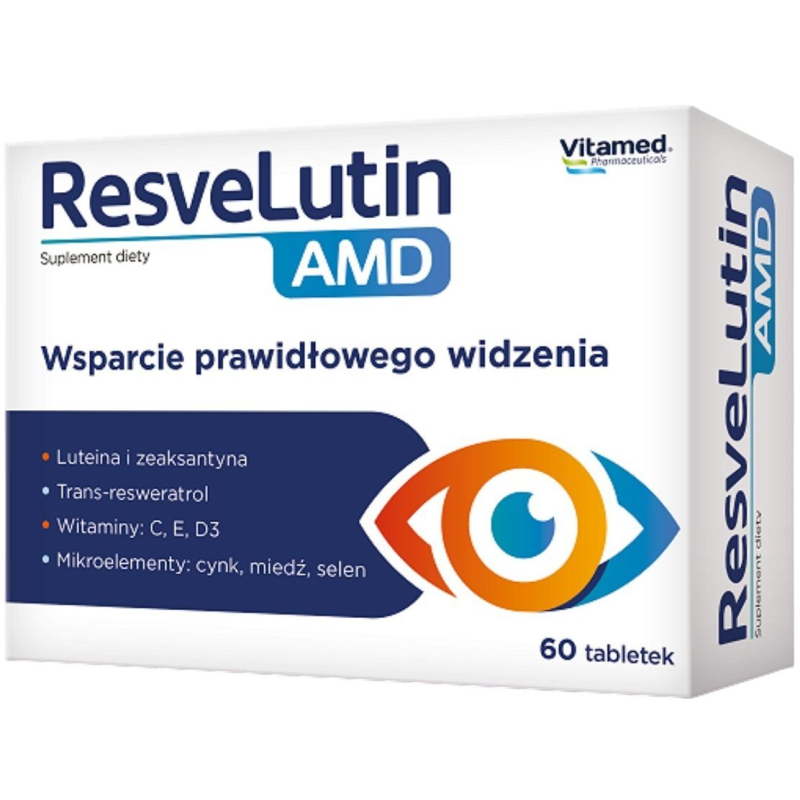 ResveLutin AMD, 60 tabletek - luteina, zeaksantyna oraz cynk – wsparcie prawidłowego widzenia