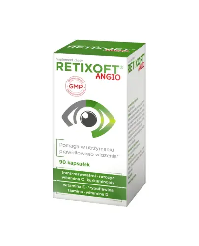 Retixoft Angio, 90 kapsułek - Ze składnikami pomagającymi w utrzymaniu prawidłowego widzenia