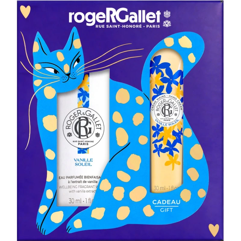 Roger & Gallet Vanille Soleil Zestaw - woda zapachowa, 30 ml + krem do rąk, 30 ml - Elegancki zestaw zapachowy z kremem do rąk
