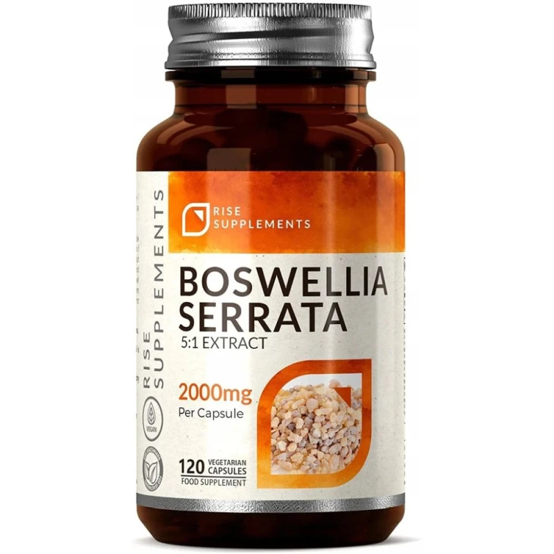 Rise Supplements Boswellia Serrata (Kadzidłowiec Indyjski) 2000 mg, 120 kapsułek - Dla wsparcia zdrowia układu ruchu