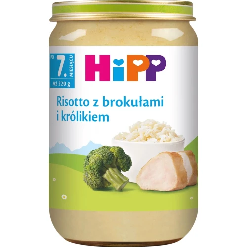 HiPP Risotto z brokułami i królikiem, 220 g - Dla niemowląt po 7. miesiącu