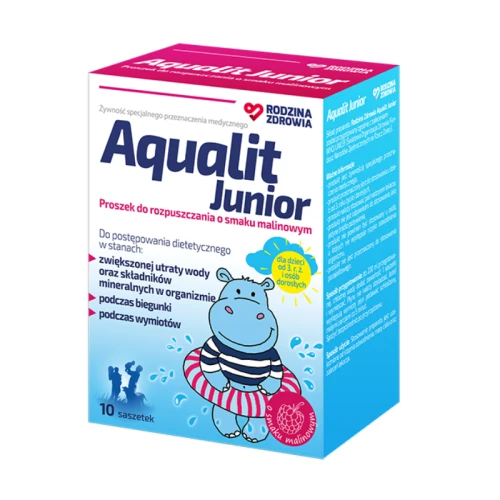 Rodzina Zdrowia Aqualit Junior, 10 saszetek - Elektrolity dla dzieci