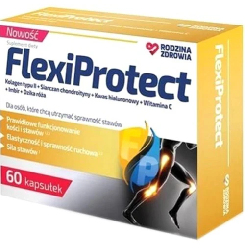Rodzina Zdrowia Flexiprotect, 60 kapsułek - Z kolagen typu II, chondroityną i kwas hialuronowym