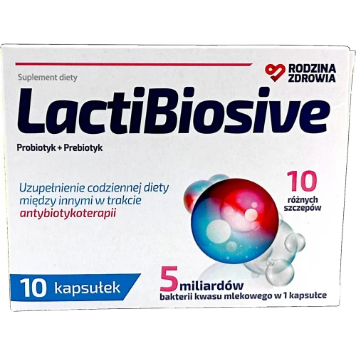 Rodzina Zdrowia LactiBiosive, 10 kapsułek - Probiotyk z inuliną dla dorosłych i dzieci od 3.roku życia