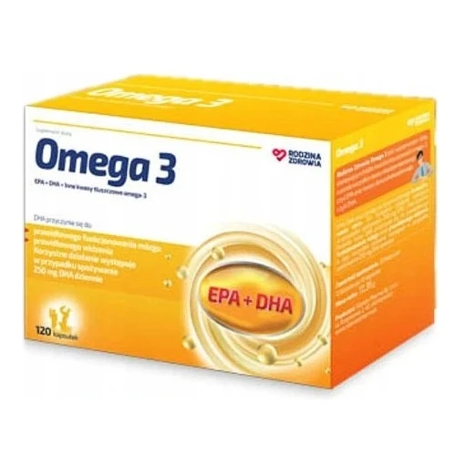 Rodzina Zdrowia Omega 3, 120 kapsułek - Źródło EPA i DHA – dla prawidłowego funkcjonowania serca