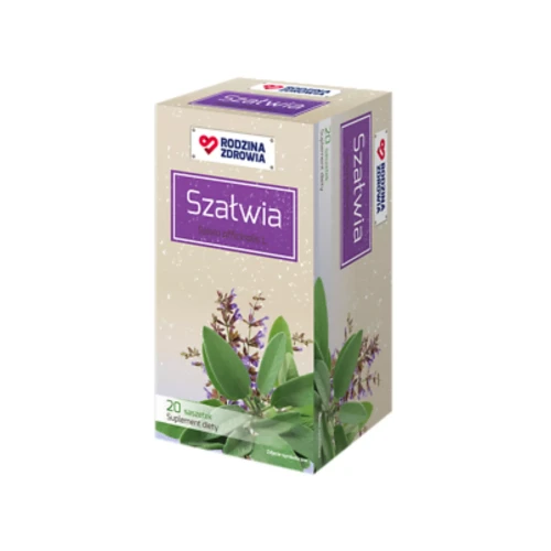 Rodzina Zdrowia Szałwia, 20 saszetek - Suszone liście szałwii do zaparzania