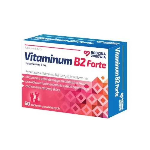 Rodzina Zdrowia Vitaminum B2 Forte, 60 tabletek - Wspiera pracę układu nerwowego oraz odpornościowego