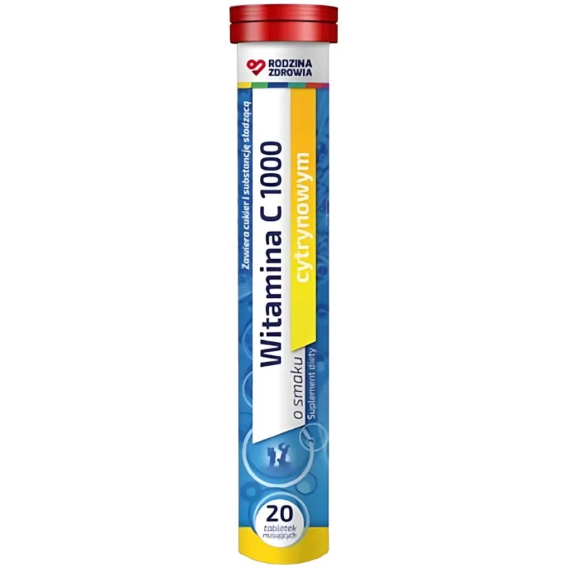 Rodzina Zdrowia Witamina C 1000, 20 tabletek musujących - Witamina C do picia