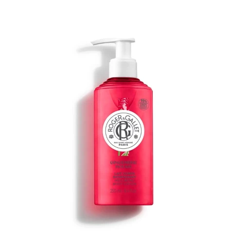 Roger & Gallet Mleczko do ciała Gingembre Rouge wellbeing, 250 ml - Różowe jagody - Imbir - Żywica benzoesowa